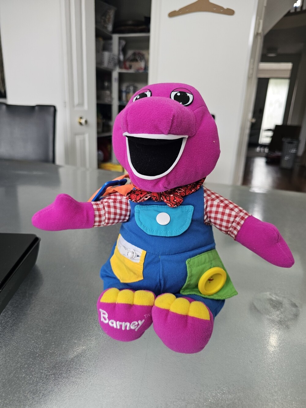 Vintage Dress Me Barney & Friends Plush Purple Dinosaur 1997 Playskool (12 inch)